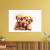 Waterverf Puppy Canvas Afdruk (Insitu (Woonkamer))