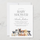 Waterverf Puppy Dog Baby shower Kaart (Voorkant)