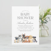 Waterverf Puppy Dog Baby shower Kaart (Staand voorkant)