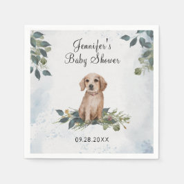 Waterverf Puppy Dog Baby shower Napkins Servet