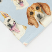 Waterverf Puppy Dog Patroon Fleece Deken (Hoek)