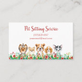 Waterverf Puppy Dog Pet Sitting Grooming Service Visitekaartje (Voorkant)