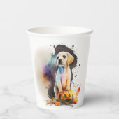Waterverf Puppy Halloween Papieren Bekers (Achterkant)
