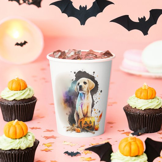 Waterverf Puppy Halloween Papieren Bekers