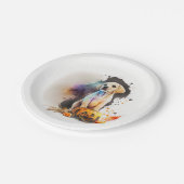 Waterverf Puppy Halloween Papieren Bordje (Gekanteld)