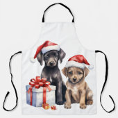 Waterverf puppy met geschenken schort (Voorkant)