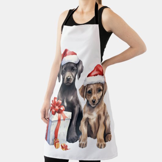 Waterverf puppy met geschenken schort (Insitu)