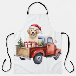 Waterverf puppy met geschenken schort