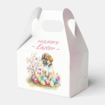 Waterverf Puppy Paaseieren & Bloemen -