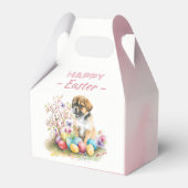 Waterverf Puppy Paaseieren & Bloemen - Bedankdoosjes (Voorkant Zijde)