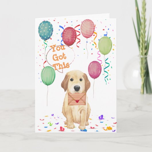 Waterverf Puppy Verjaardagsuitnodiging Kaart (Voorkant)