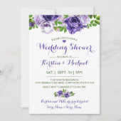 Waterverf Purp Floral | Uitnodiging voor weduwensc (Voorkant)