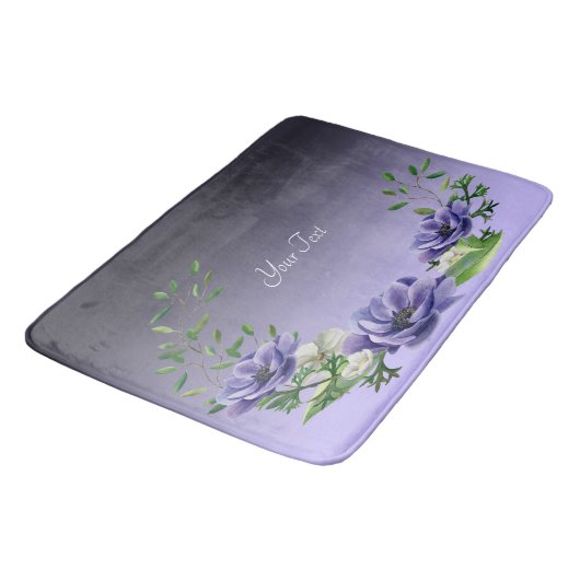 Waterverf Purple Flowers Badmat (Gekanteld)