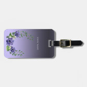 Waterverf Purple Flowers Bagagelabel (Voorkant horizontaal)