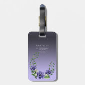 Waterverf Purple Flowers Bagagelabel (Achterkant verticaal)