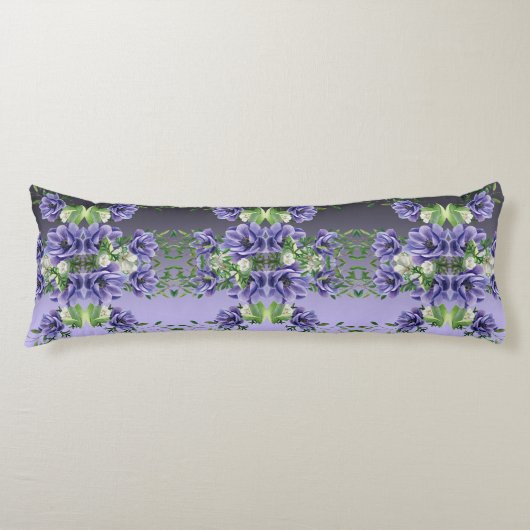 Waterverf Purple Flowers Body Pillow Lichaamskussen (Voorkant)