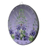 Waterverf Purple Flowers Dartboard Dartbord (Voorkant Rechts)