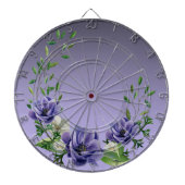 Waterverf Purple Flowers Dartboard Dartbord (Voorkant)
