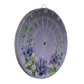 Waterverf Purple Flowers Dartboard Dartbord (Voorkant Links)