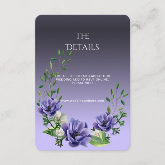 Waterverf Purple Flowers Detail Behuizing Kaart (Voorkant)