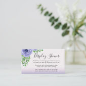 Waterverf Purple Flowers | Display Shower Informatiekaartje (Staand voorkant)
