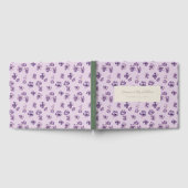Waterverf Purple Flowers en Green Spine Script Gastenboek (Volledig)