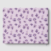 Waterverf Purple Flowers en Green Spine Script Gastenboek (Achterkant)