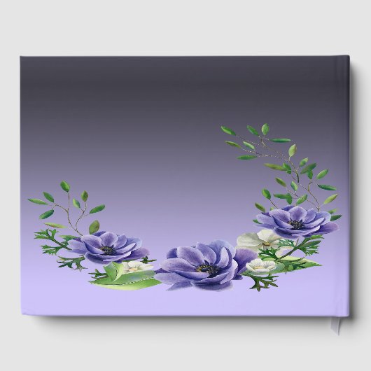 Waterverf Purple Flowers gastenboek (Achterkant)