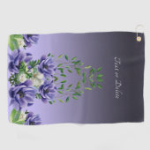 Waterverf Purple Flowers Golfhanddoek (Horizontaal)
