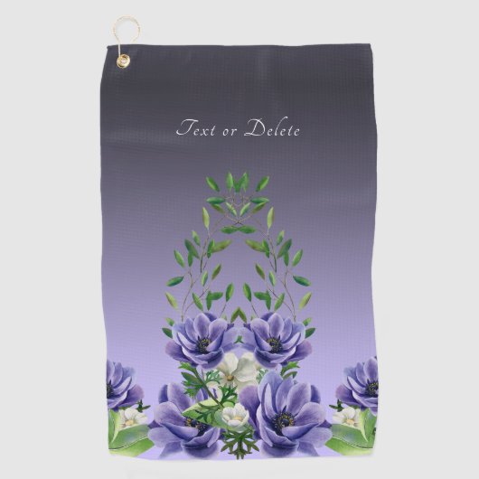 Waterverf Purple Flowers Golfhanddoek (Voorkant)