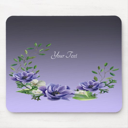 Waterverf Purple Flowers Mousepad Muismat (Voorkant)