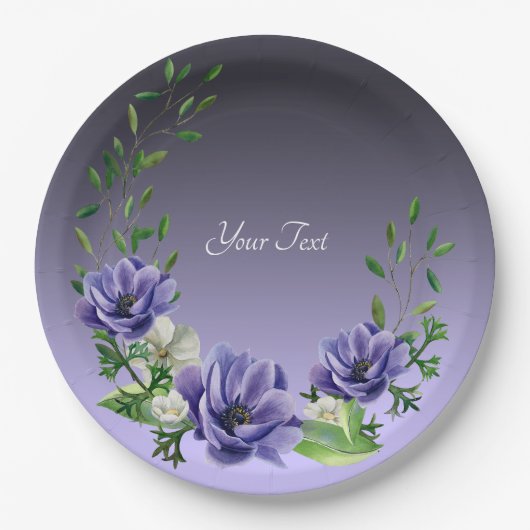 Waterverf Purple Flowers Paper Bord (Voorkant)