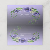 Waterverf Purple Flowers Place Card Plaatskaartje (Buitenkant ongevouwen)