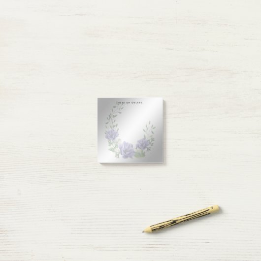 Waterverf Purple Flowers Post it Notes (Op bureau)