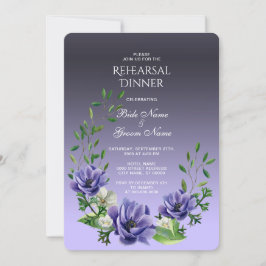 Waterverf Purple Flowers repetitie diner Kaart
