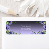 Waterverf Purple Flowers Retour Adreslabel Etiket (Insitu)