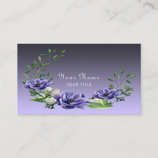 Waterverf Purple Flowers Visitekaartje (Voorkant)