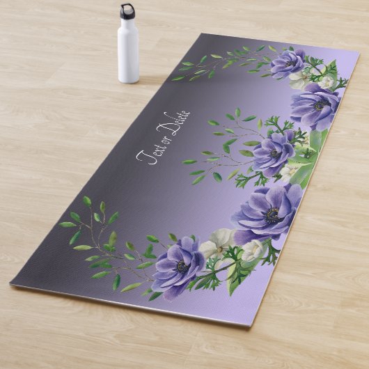 Waterverf Purple Flowers Yoga Mat (In situ)