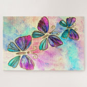 Waterverf puzzel met kleurrijke vlinders (Horizontaal)