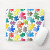 Waterverf puzzelstukjes muismat (Met muis)