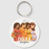 Waterverf QR-code geboorte postpartum doula Sleutelhanger (Voorkant)