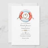 Waterverf QR Code RSVP Nautilus Bruiloft Kaart (Voorkant)