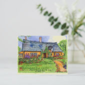 Waterverf Quaint English Cottage Garden Briefkaart (Staand voorkant)