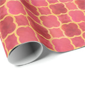 Waterverf Quatrefoil Cadeaupapier (Rol Hoek)