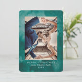 Waterverf Quetzal Groen Modern Kerstkaart Kaart (Staand voorkant)