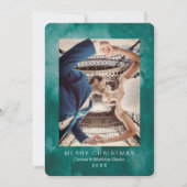 Waterverf Quetzal Groen Modern Kerstkaart Kaart (Voorkant)