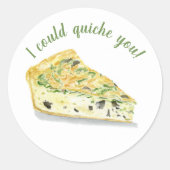 Waterverf Quiche... ik kan je ondervragen. Ronde Sticker (Voorkant)