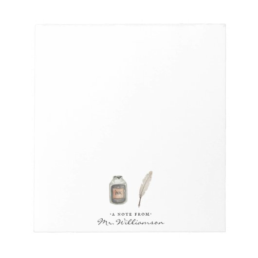 Waterverf Quill & Ink | Monogram Notitieblok leraa (Voorkant)