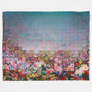 waterverf quilt blauwgroen vervagen fleece deken