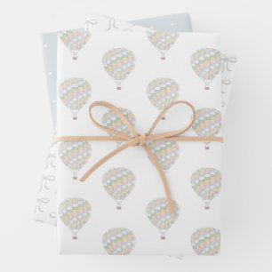 waterverf quilt heteluchtballon Baby shower Inpakpapier Vel